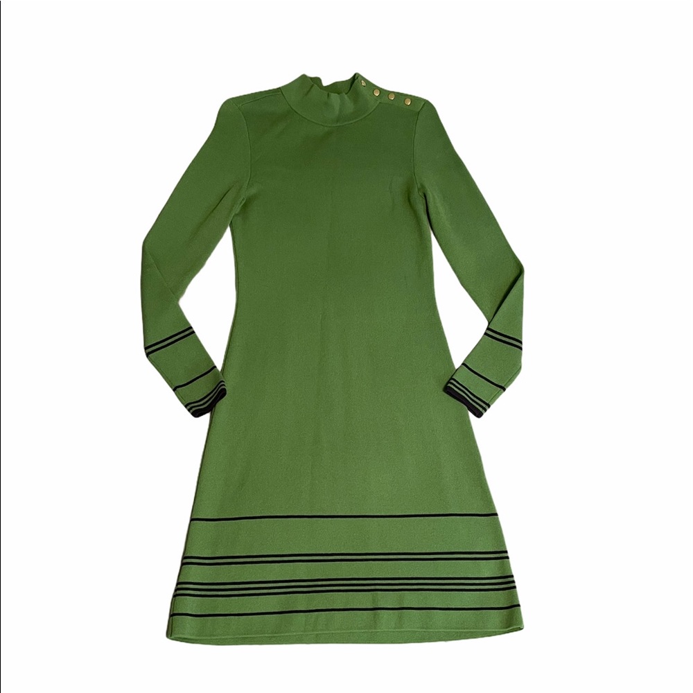 Ann Taylor Green and Navy Long Bodycon Dress